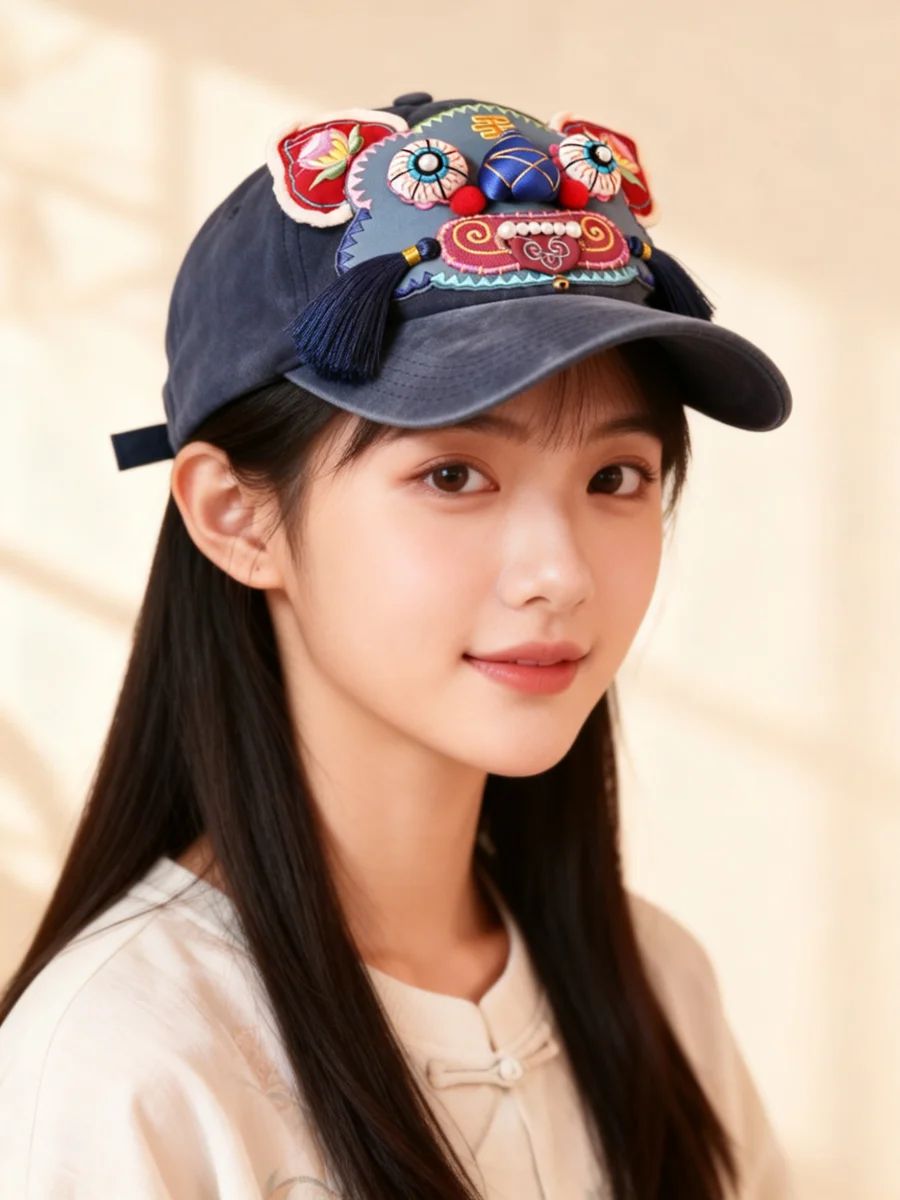 非遗手工布艺刺绣虎头帽 / Intangible Cultural Heritage Handmade Embroidered Tiger-Head Hat