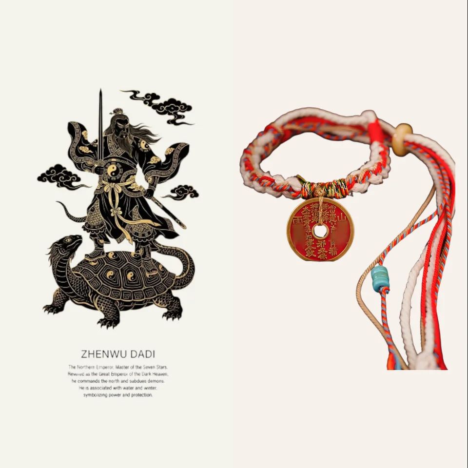 Wudang - Mountain Spirit Command Coin Red String Bracelet